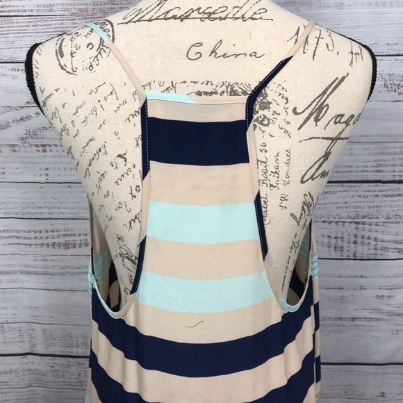 Victoria’s Secret Striped Halter back size small ruffle hem casual maxi Dress - Picture 7 of 10